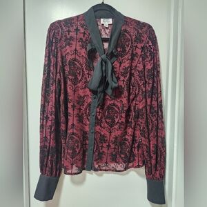 Unique Vintage Black and Red Blouse